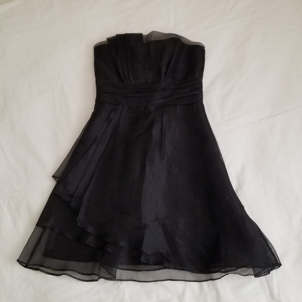 David's Bridal strapless black dress  6  Re posh